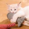 Pet Cat Toy Small Fish Shape Linen Fish Containing Catnip Toy