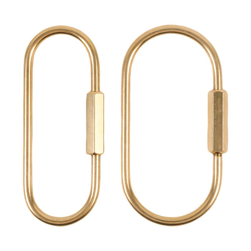 1Pcs Stainless Steel Gold U Shape Screw Locking Carabiner Clasp Connector DIY Necklace Bracelet Keychain Jewelry Making Supplies