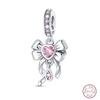 100% Copper Bowknot Pink Sparkling Zirconia Beads 3Mm Diy Holiday Exquisite Jewelry Gift Making