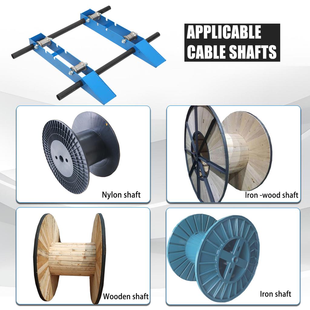 Industrial Steel Wire Dispenser 1500kg Cable Drum Roller Pay-off Stand Steel Wheel Cable and Optical Cable Pay-off Tool