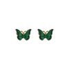 Charming Green Butterfly Earrings In Vintage Oil Painting Style