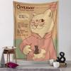 Kawaii Fumetti Carino Arazzo da Parete Arte Cartone Animato Gatto Estetica Stanza Camera da Letto Soggiorno Arredamento Casa