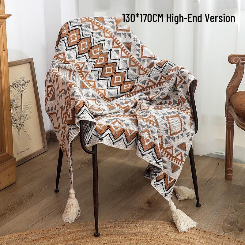 OEING Bohemian Knitted Sofa/Bay Window Blanket 130x170cm