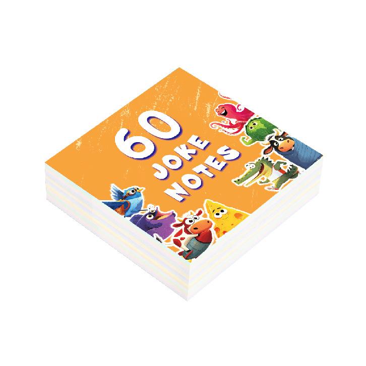 

60 Sheets Fun Lunch Box Notes for Kids - Reusable Joke Pads with Soft Binding 82x82mm- Non-Repeating Design Easy Peel Off