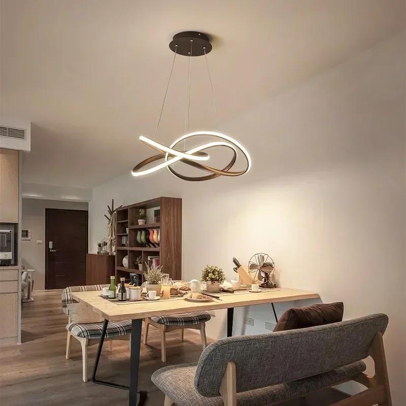 Lampada a sospensione moderna a LED Lampadario sospeso per soggiorno Sala da pranzo Camera da letto Isola della cucina Decorazione della casa Apparecchio di illuminazione Lustre