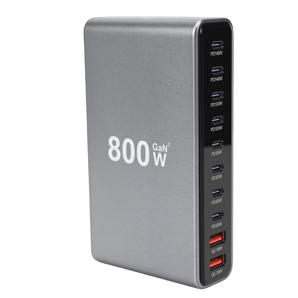 GaN-Ladegerät Unterstützung für IOS 17 16 15 14 13 12 Pro Max Telefon Tablet 800W 10 Ports USB Dual 140W PD PPS Port PC Laptop