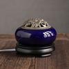 Blue Electronic Incense Burner Timing Temperature Regulation OUD Ceramic Censer 220V Essential Oil Lamp Home Fragrance Stove