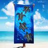 Polynesian Ethnic Turtle Underwater Pattern Lightweight Absorbent Towel for Beach Camping and Pool Daily Bath