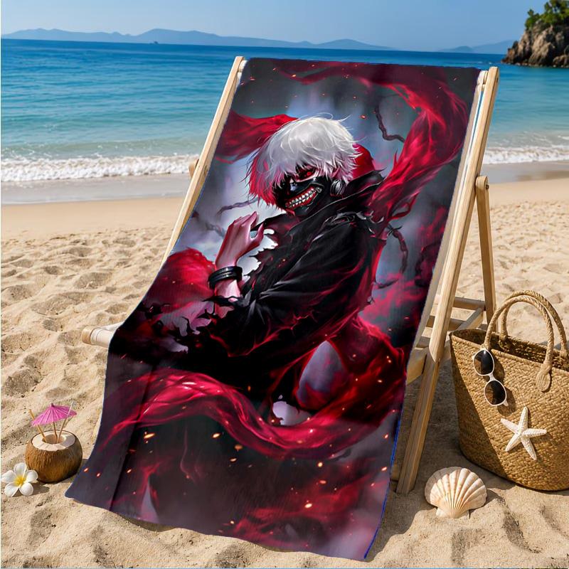 Tokyo Ghoul Masked Mystery Beach Towel, Quick-drying, Easy to Care for, Suitable for Both Fitness and Beach Vacations,Sports Essential