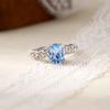 Natural Topaz Ring S925 Silver Inlaid Simple Daily Versatile Women's Colorful Treasure Large Particle Hand Jewelry Gift