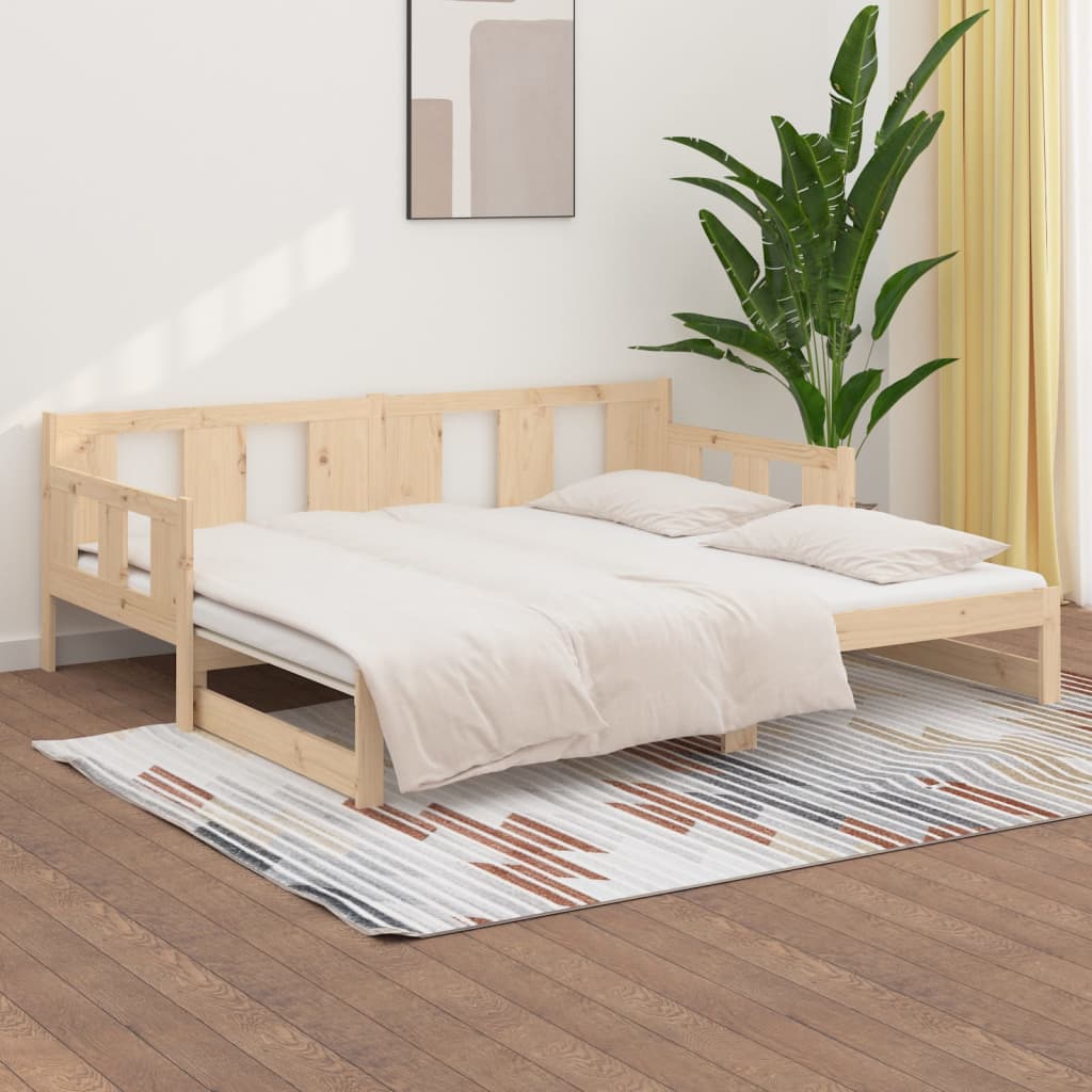 Pull Out Daybed Solid Pine Wood 2x(90x190) Cm