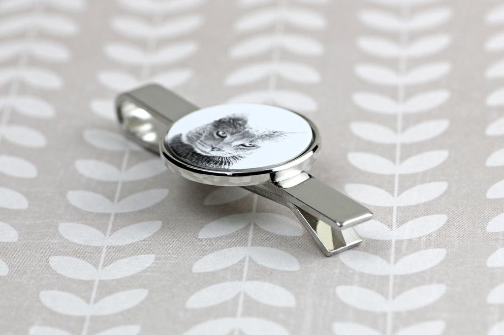 Chartreux - Cat Tie Clip, Personalized Tie Clip, Unique Gift for Men from Art-Dog Brand