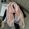 Lenço frisado de 190 cm feito de material de seda quente outono e inverno para mulheres