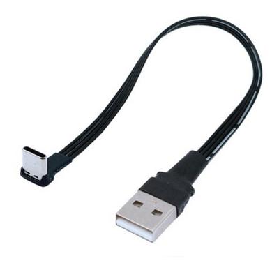 5cm-1m Flat USB Elbow To type-C Male Charging Data Cable Version 2.0 Connector Elbow Left and Right Right Angle Flexible Cable