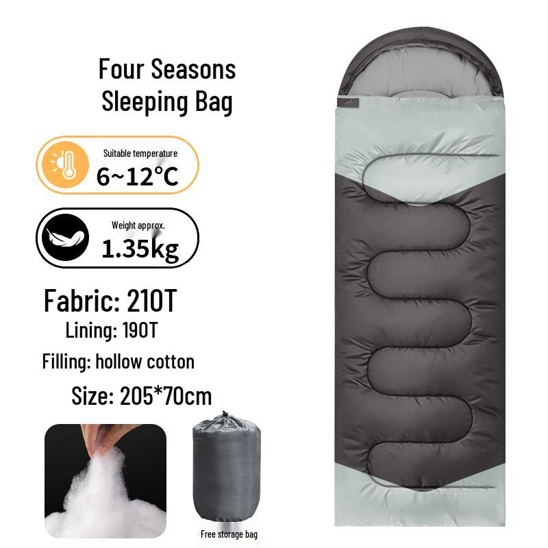 Vier-Jahreszeiten Erwachsenen-Schlafsack: Dick, Kältefest, Perfekt für Outdoor-Wintercamping