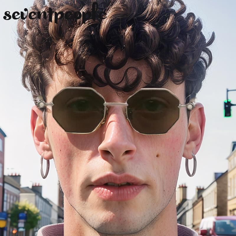 Vintage Small Hexagon Sunglasses Women Men  Luxury Brand Classic Metal Frame Polygon Eyewear UV400 Protection Outdoor Shades