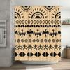 Black Patterned Shower Curtain Unique Artistic Decor for Bathrooms Modern Geometric Design In Brown Black Colors (Size69x70)