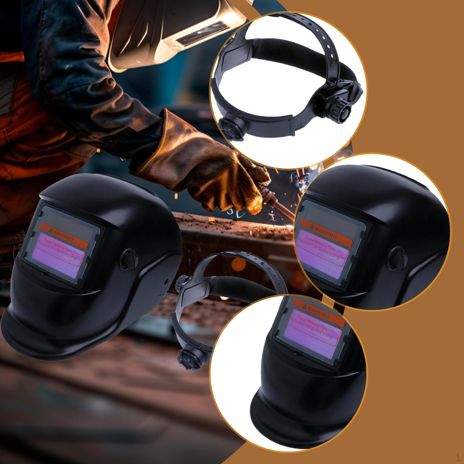 

Welding Helmet Cover Auto Darkening Variable Shade with Solar Power for