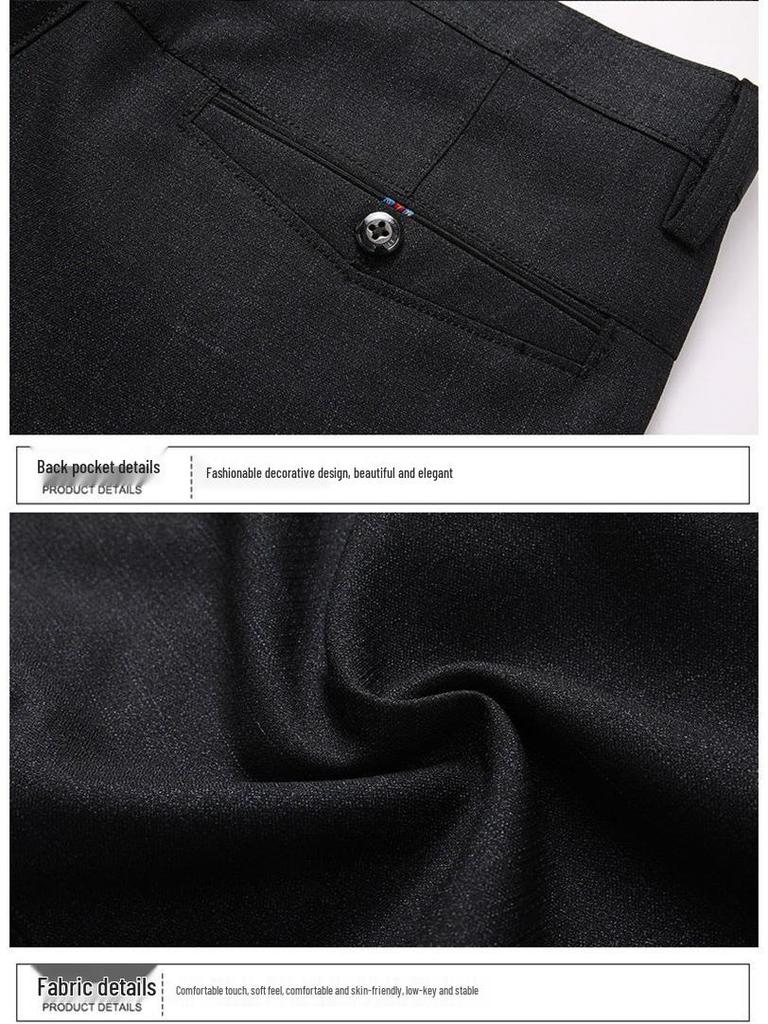 Herren Fleecegefütterte Straight-Leg Anzughose für Herbst & Winter - Lässig, Locker, Verdickter Stil für Mittelalte & Ältere.