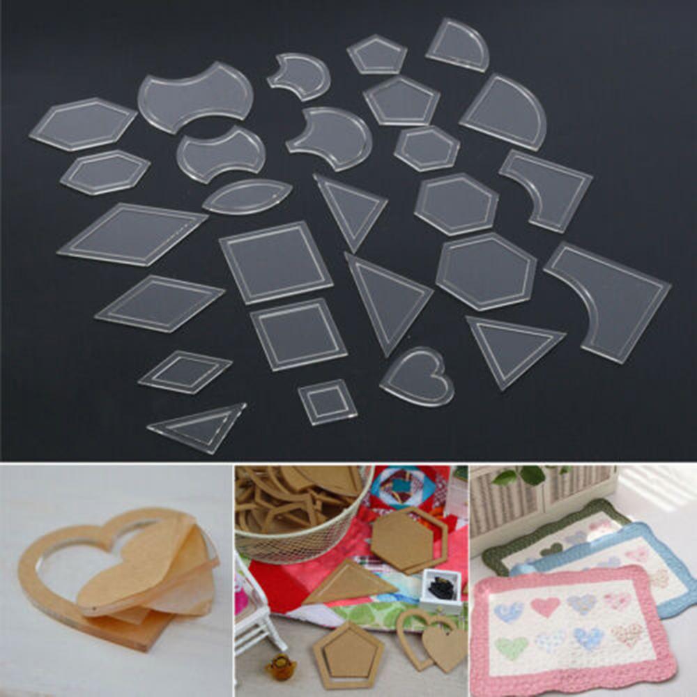 54pcs Acrylic Ruler Quilt Template Set, Patchwork Sewing DIY Craft Tool, Ideal For Quilting And Patchwork Projects