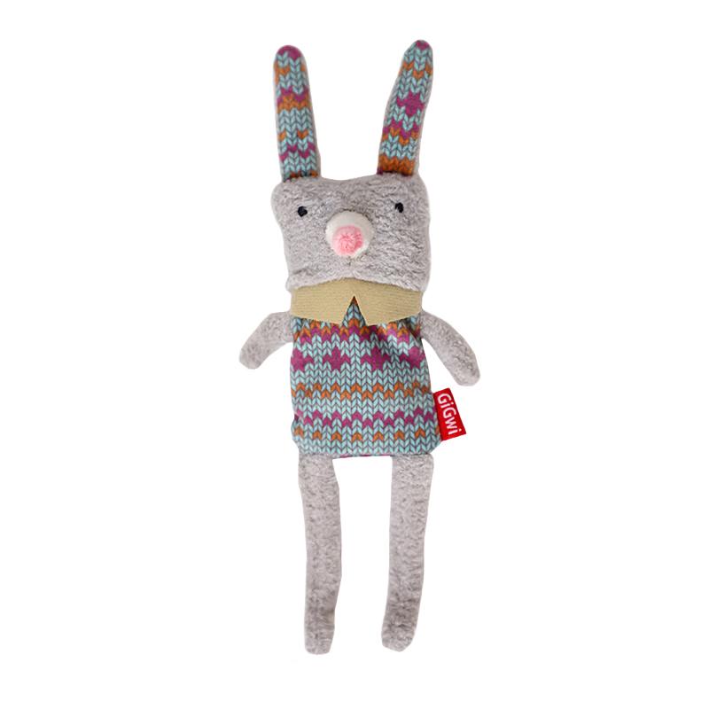GiGwi Durable Plush Long-Legged Rabbit Dog Toy