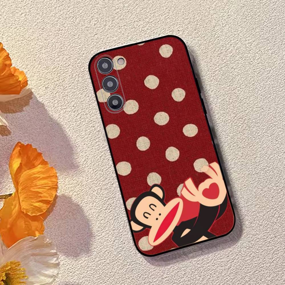 P-Paul F-Frank Fashion Phone Case For Samsung Galaxy A73,A72,A71,A70,A53,A52,A51,Soft Silicone Black Cover