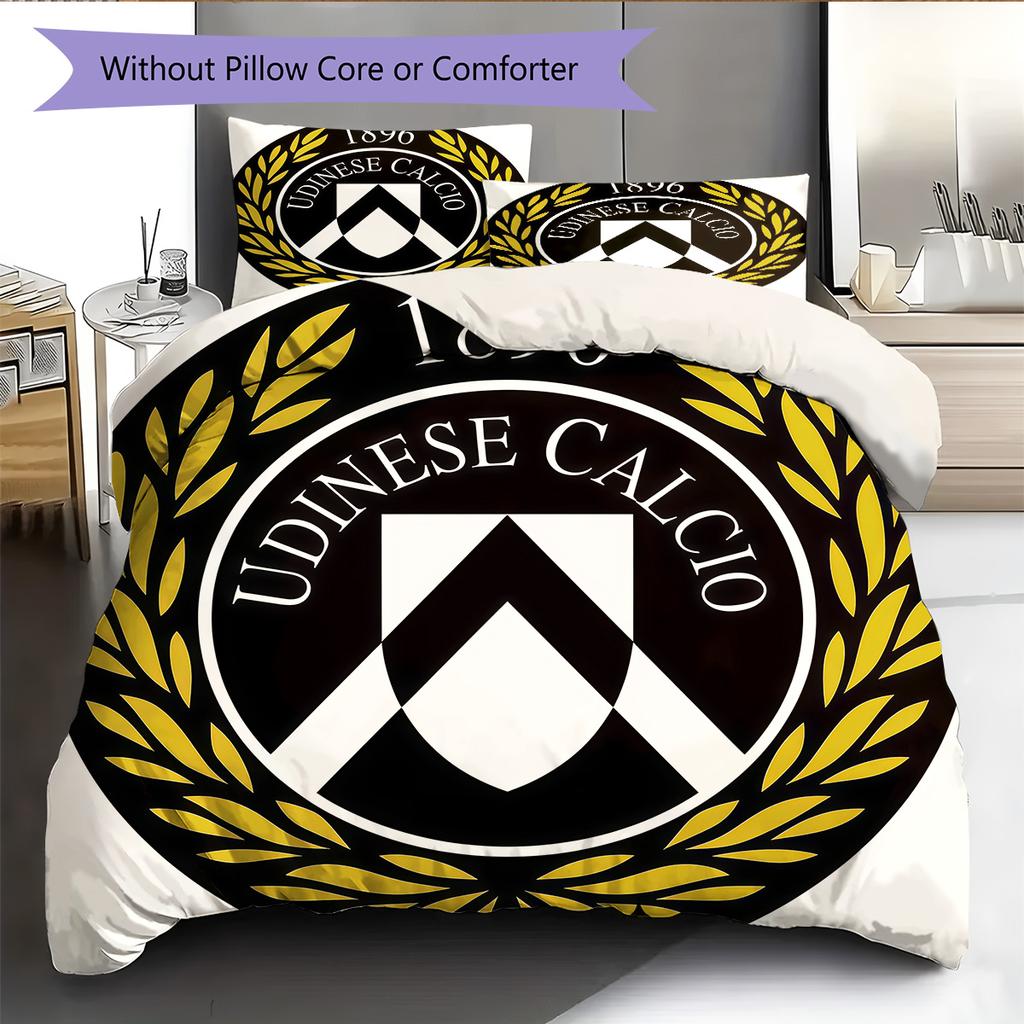 Udinese Calcio Bedding Quilt Set Quilt Cover Pillowcase Home Decoration Birthday Gift (1 * Duvet Cover + 2 * Pillowcase, Without Core)