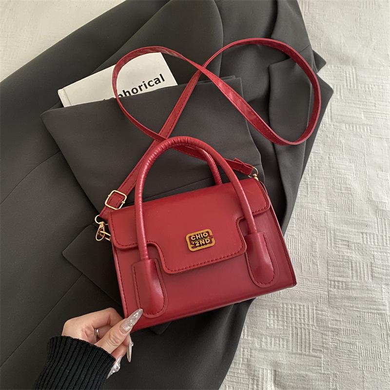 Fashion messenger bag women's bag new autumn niche small bag single shoulder handbag solid color small square bag