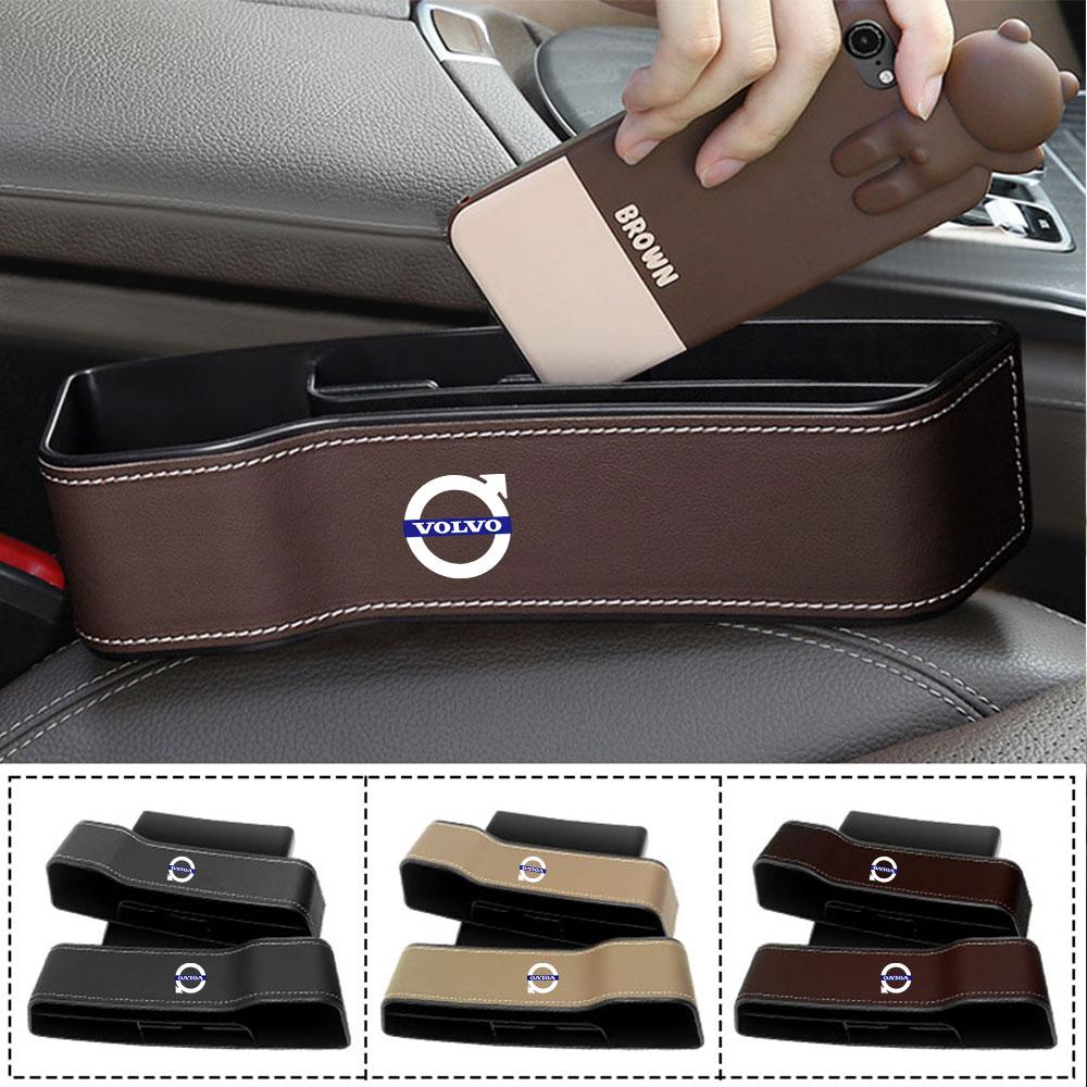 NEW Car Seat Gap Storage Box Leather Storage Box Auto Accessories For Volvo Rdesign T6 AWD C30 C70 S40 S60 S70 S90 V40 V50 V60
