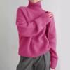 European Autumn/Winter High-Neck Women's Loose Knit Pullover Sweater - Versatile Lazy Style Base Layer Top