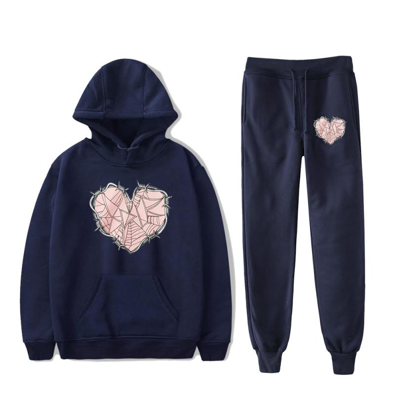 Liebe Herz Muster Druck Männer Frauen Trainingsanzug Sets Casual Hoodie Und Hosen 2 stücke Sets Übergroßen Sweatsuit Mode Paar Kleidung