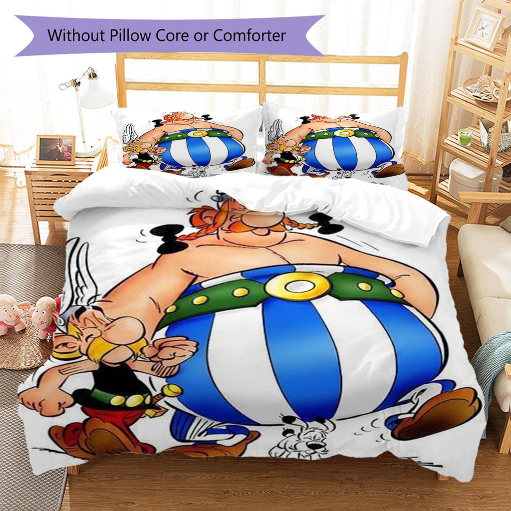 Asterix Bedding Quilt Set Quilt Cover Pillowcase Home Decoration Birthday Gift (1 * Duvet Cover + 2 * Pillowcase, Without Core)