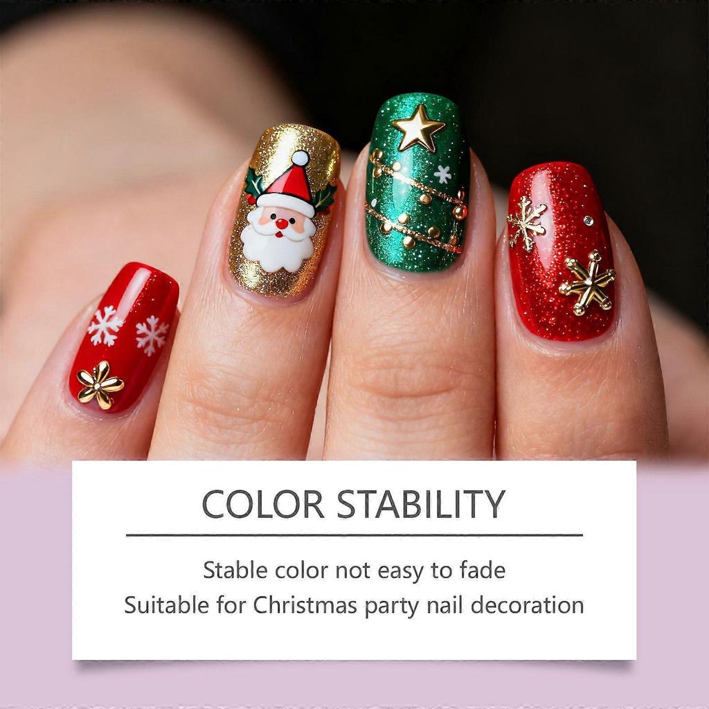 Limited time!!Nymixa Christmas Nail Stickers Exquisite Patterns Festival Diy Creative Nail Art Portable Decorations