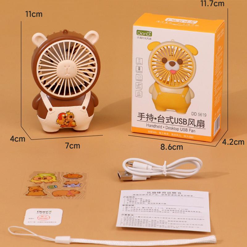 Cartoon Cute Capybara Fan High Quality Summer Portable Handheld Fan Mini Pocket Fan Rechargeable Desktop Fan Gifts