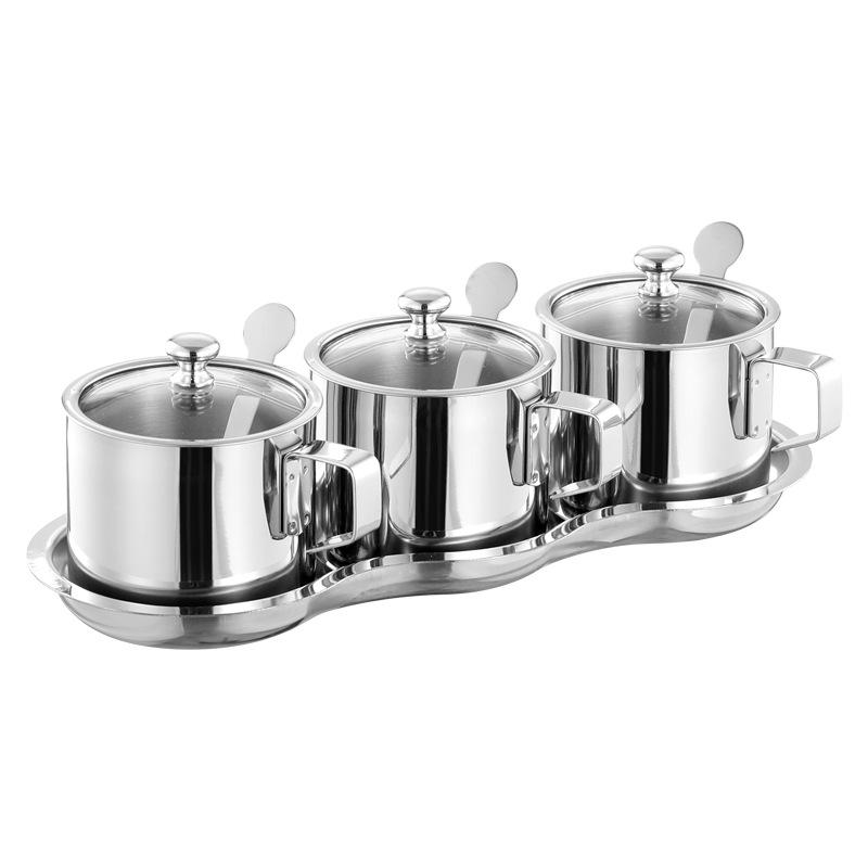 Set di barattoli per condimenti da cucina di alta gamma in acciaio inossidabile 304 - Contenitori per sale e olio al peperoncino per uso alimentare