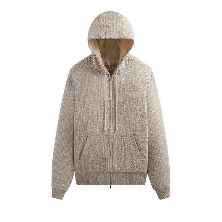 

Kith Slub Boucle Sierra Толстовка с капюшоном на молнии для мужчин Холщовые мужские топы кремового цвета KHM031815-210 XS