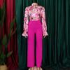 Women's Fashionable Autumn 2025 Two-Piece Set: Stylish Lapel Top & Straight Leg Pants