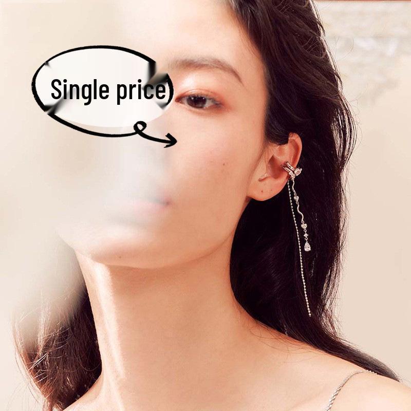 European & American Twist Long Tassel Clip-On Ear Cuff for Women