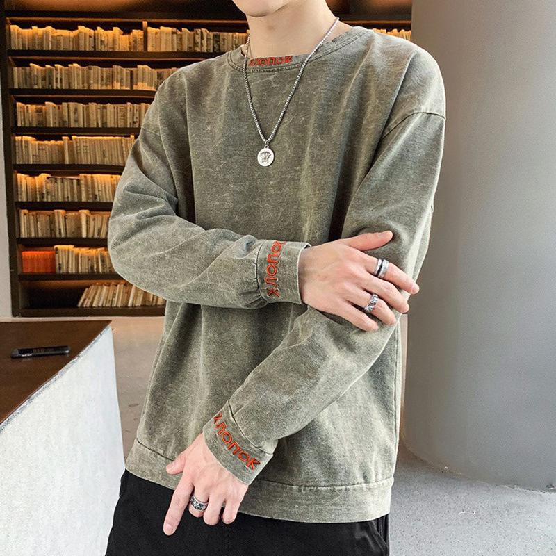 2024 Autumn Boyfriend New Spliced Pullovers O-Neck Embroidery Fashion Solid Color Loose Casual Versatile Long Sleeve Sweatshirts