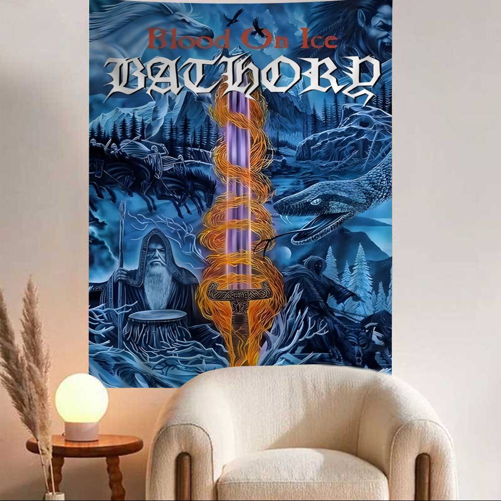 Bathory Quorthon Retro Heavy Metal Music Band Singer Printed Large Wall Tapestry Wall Hanging Decoration Household Decor Blanket