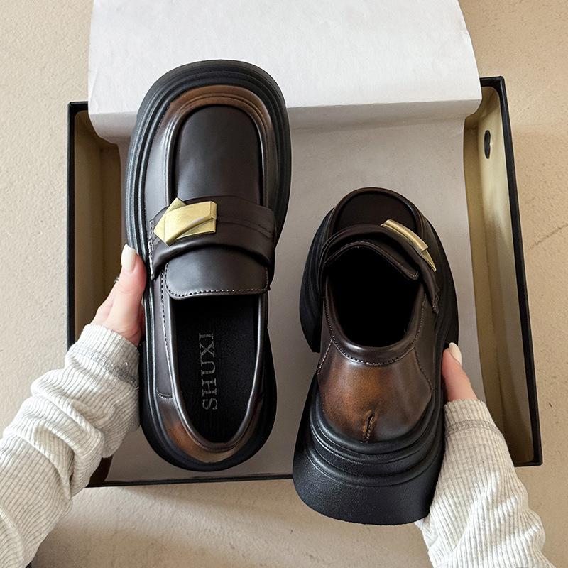 Popular Loafers Women's 2025 New Spring and Autumn British Style Small Leather Shoes Versatile Women's Mary Jane Women's Shoes