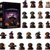Halloween Adventskalender 2026, Acryl Geist Blind Box Countdown-Kalender mit täglichen Überraschungstüren, Tisch-Feiertagsdekoration für Heimparty Geschenk