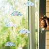 GORGECRAFT 8Pcs Large Rainbow Window Clings 3D Decorative Window Film Cloud Shape Anti-Collision Stickers Door Static Cling for Kitchen Dining Room