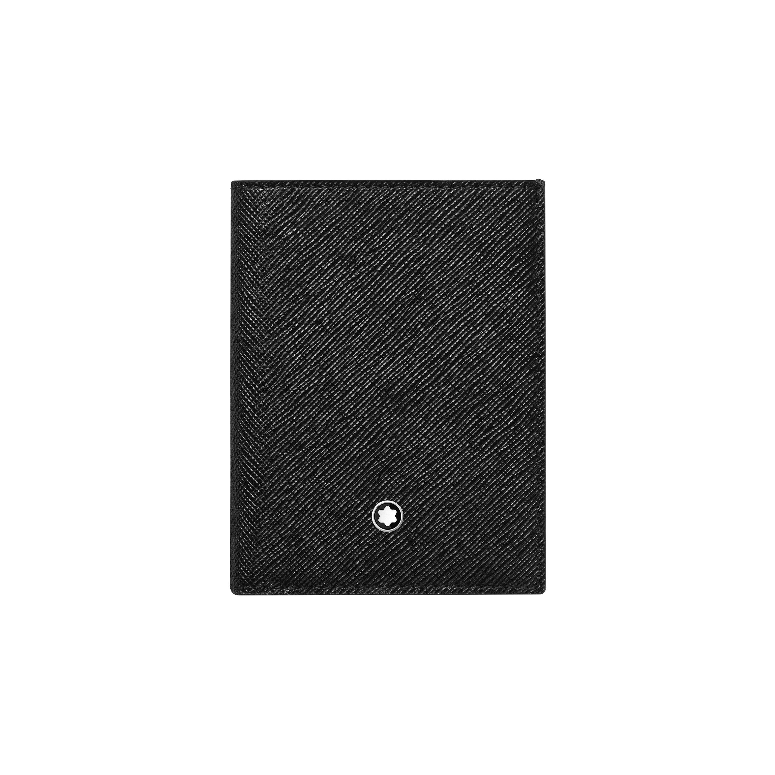 Montblanc Meisterstück Hexagonal White Star Logo Snap Closure Leather Wallet Men wallet Black 130321 Box(Basic Set+Box)