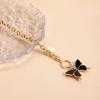 European and American Foreign Trade Jewelry, Simple Black Butterfly Imitation Fritillary Necklace, Temperament Metal Rough Aluminum Chain Sweater 