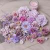 Bulk Artificial Flowers Head For Wedding Home Decor DIY Purple Flowers For Decoration Birthday Party Christmas Autumn Decoration