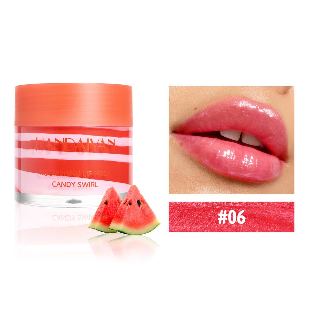 Candy Nourishing Lip Mask, 6-Color Fruit Moisturizing Lip Sleeping Mask, Hydrating Lip Balm for Dry Chapped Lips, Lip Care