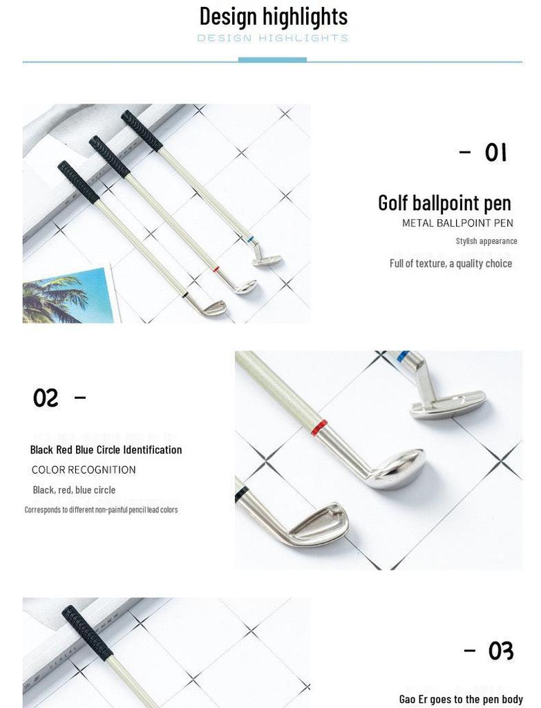 Creative Golf Club Pen Set – Mini Gift Box with Metal Ballpoint Pens