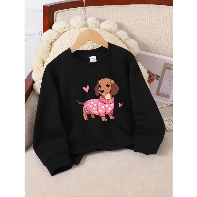 European sizes Kids' Casual Printed Round Neck Pullover, Kids' Fashion Round Neck Sweatshirt with Adorable Animal Prints, Casual Comfortable