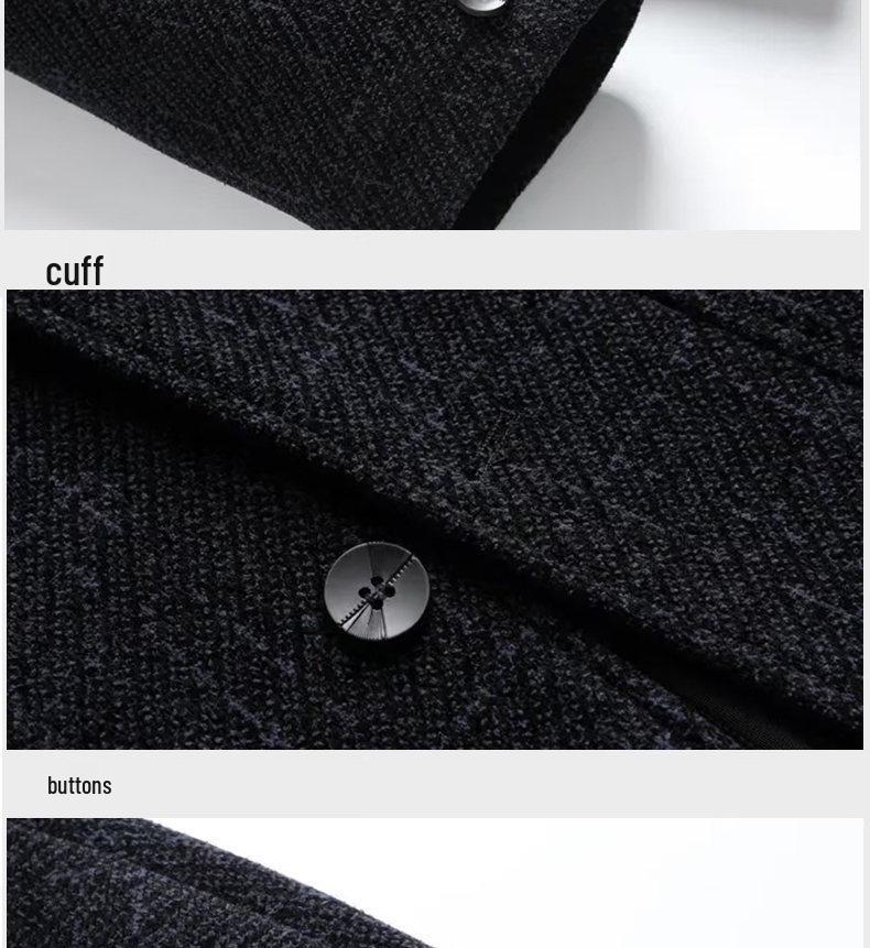 Chenille Wool Jacket for Middle-Aged & Elderly Men - Spring/Autumn Style, Warm & Casual Top for Dad or Grandpa